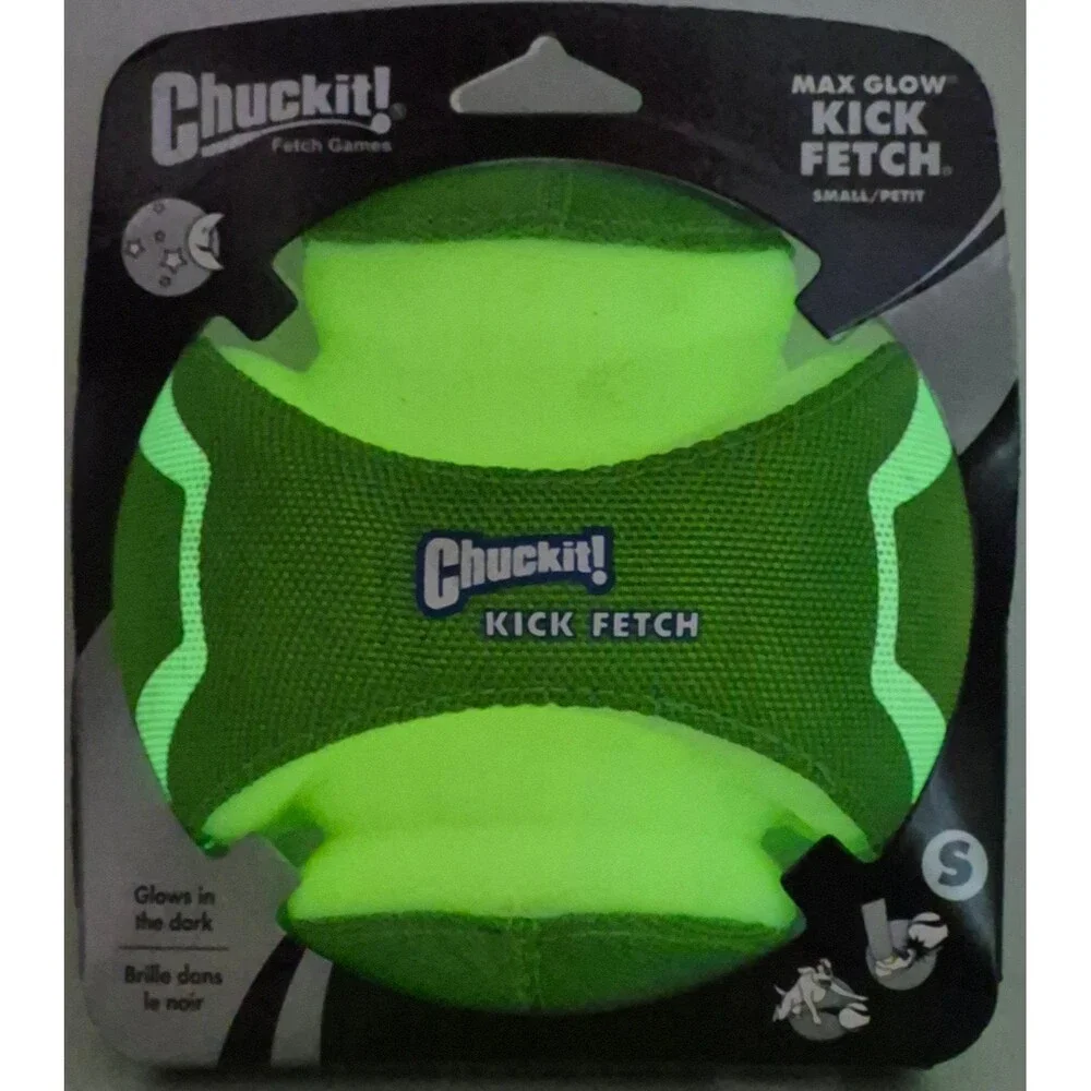 Chuckit Max Glow Kick Fetch Small 5.5” Glow in Dark Dog Toy New